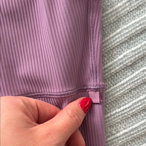 Purple Ribbed Crop Top - Picture 2 of 3